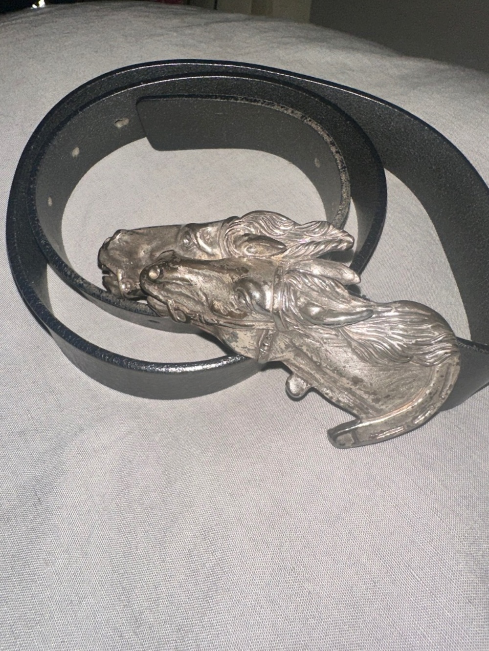 Archival Tom Ford-Era Gucci Double Horsehead Leather Belt – Size 95/38 (Serial 1